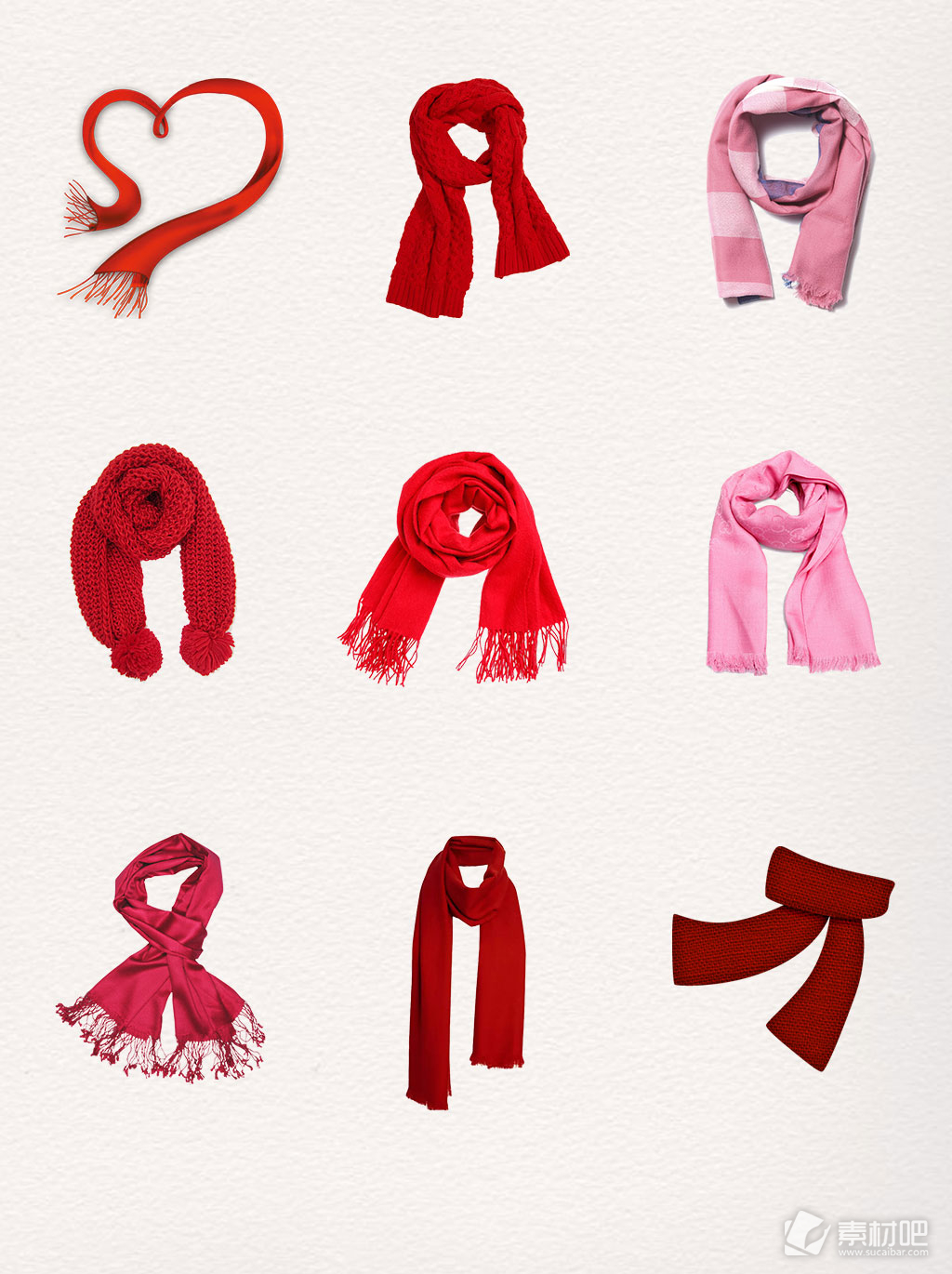 红色粉色漂亮舒适围巾