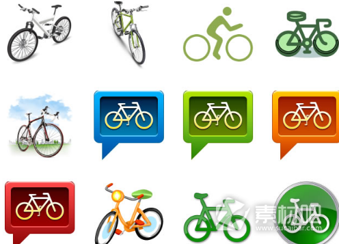 脚踏车自行车系列图标素材