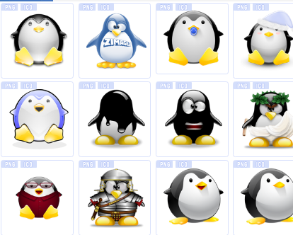 可爱QQ企鹅图标png下载