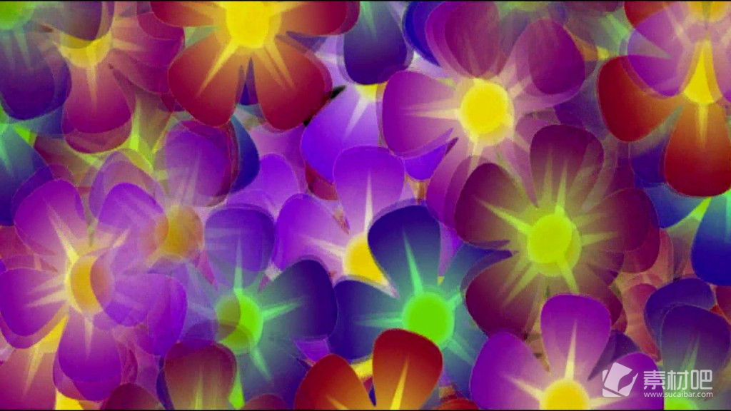 五彩花朵背景视频素材