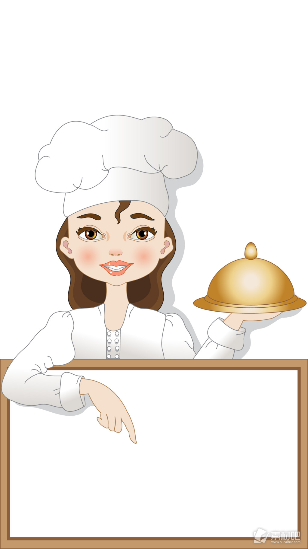 边框上的女厨师H5素材背景
