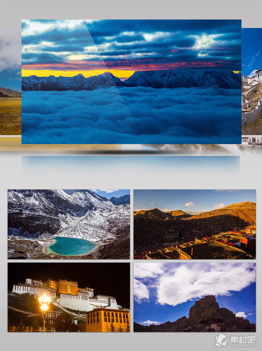 4K唯美藏区自然风光布达拉宫延时摄影
