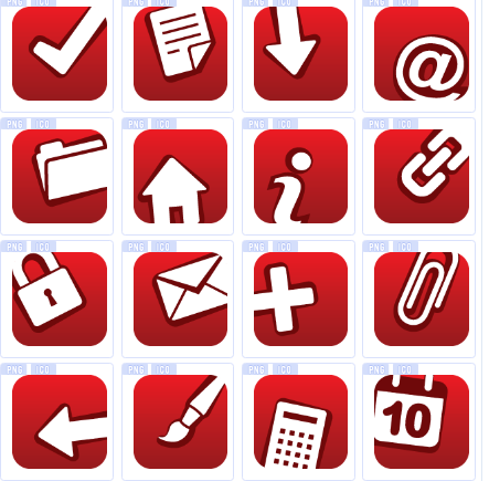 红色文件夹系列图标