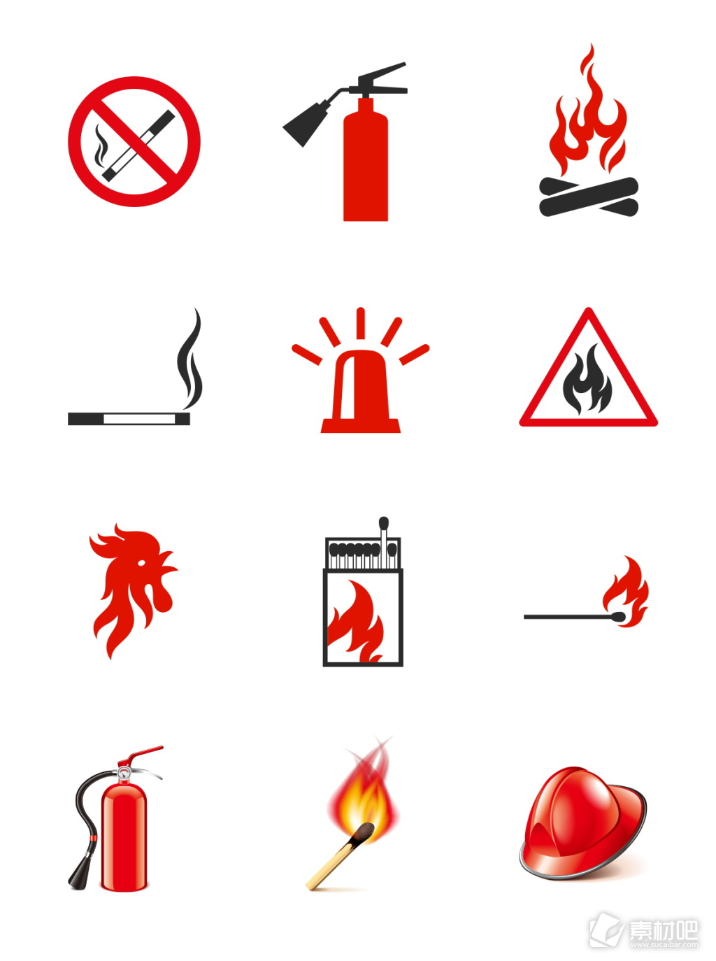 手绘卡通中国消防安全日消防创意设计元素