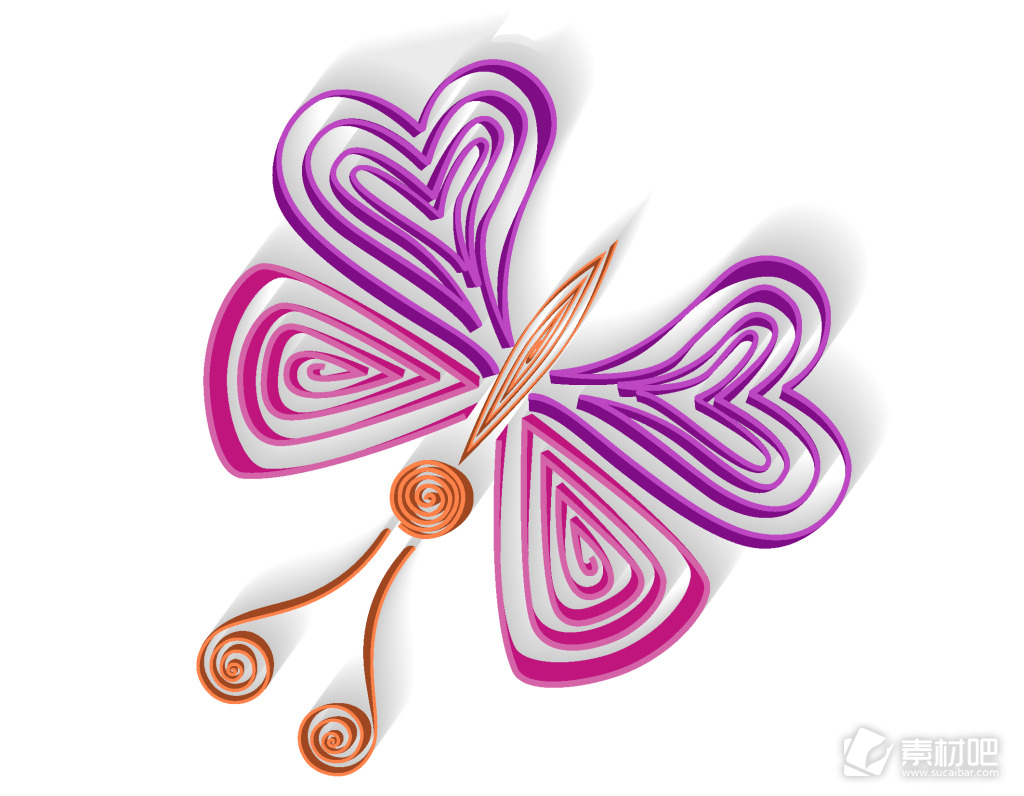 卡通彩色蝴蝶图形矢量元素