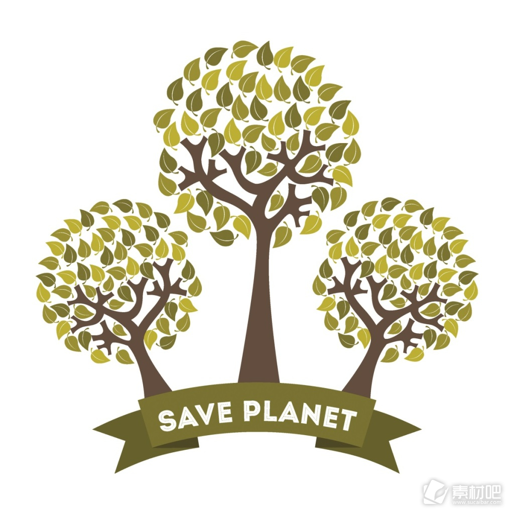 树木绿化设计海报矢量
