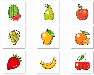 9种常见水果PNG图标