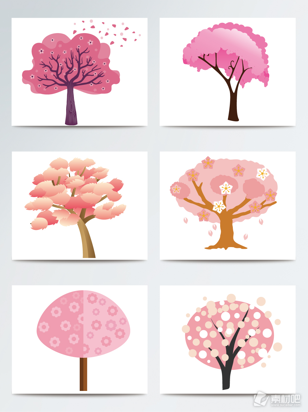 创意抽象矢量桃花树