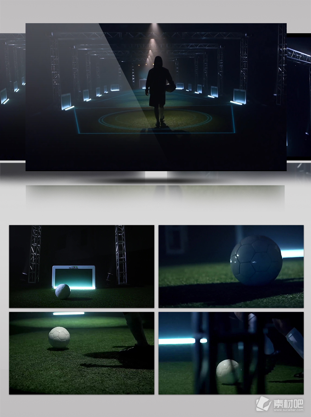 科幻智能科技世界杯足球踢球素材宣传片