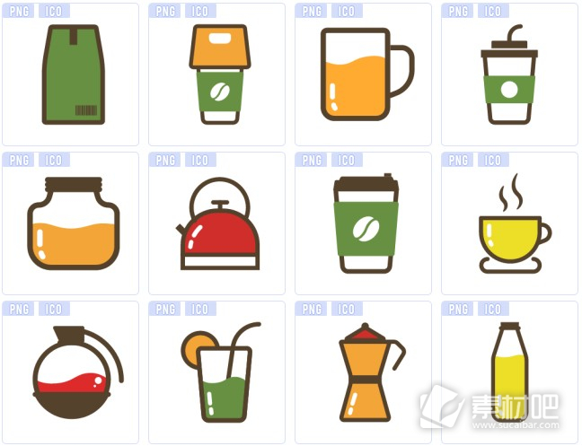 咖啡相关系列用品图标