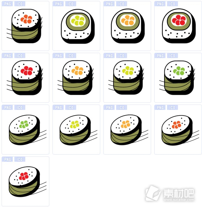 美味寿司卷图标下载