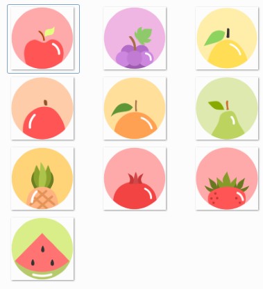 10种圆形水果PNG图标