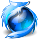 蓝色透明火狐浏览器图标素材