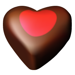 黑色巧克力爱心形状图标素材