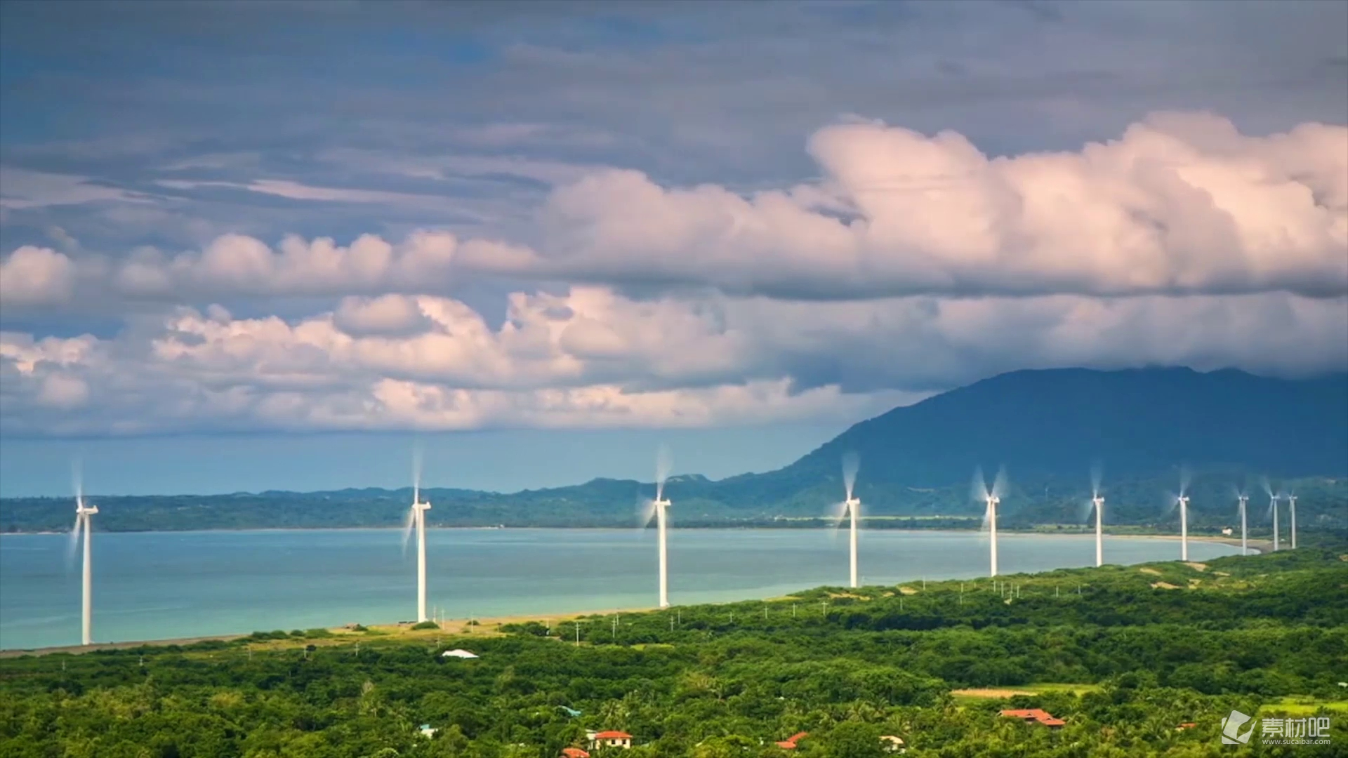 新能源风力发电实拍视频