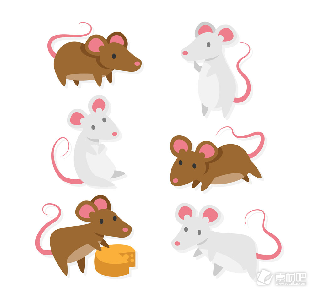 6款创意老鼠设计矢量素材