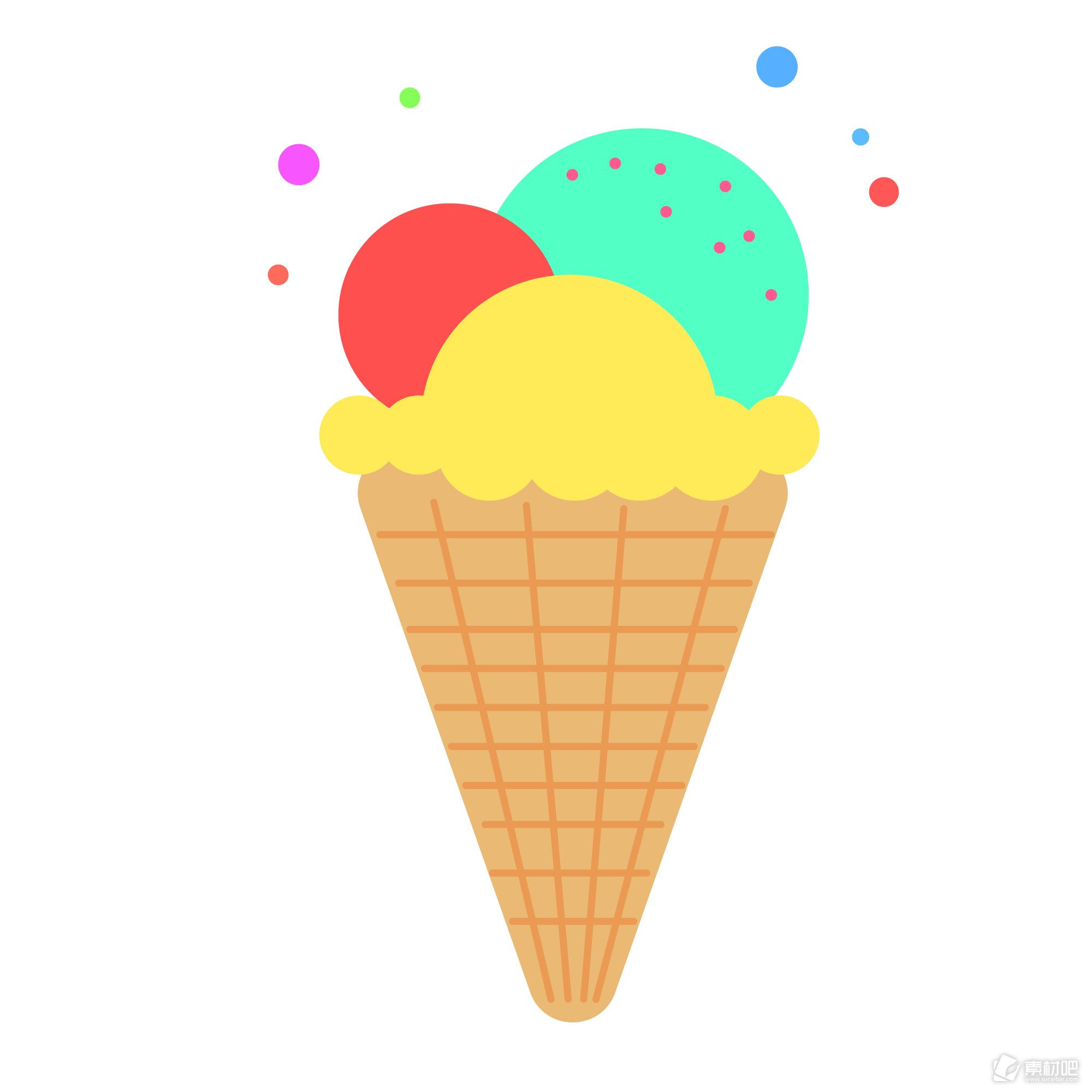 原创甜品冰淇淋矢量素材插画图元素