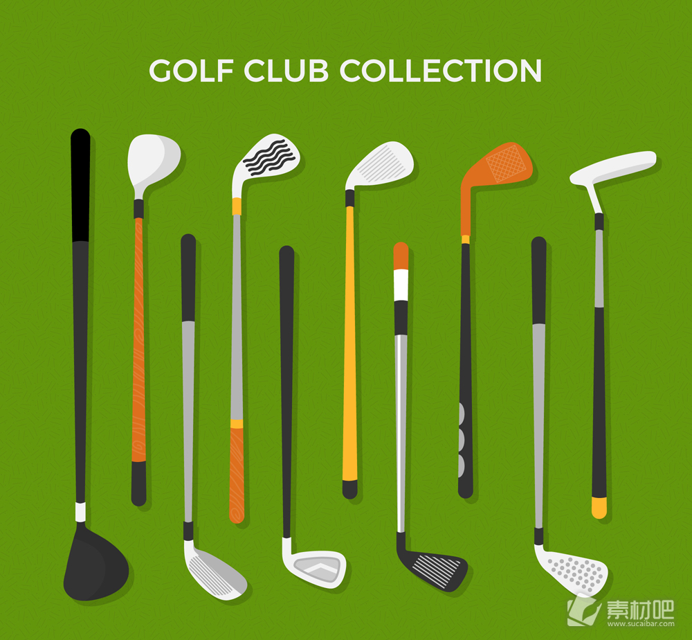 10款创意高尔夫球杆设计矢量图