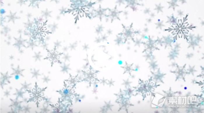 超清特写美丽的雪花白色背景视频